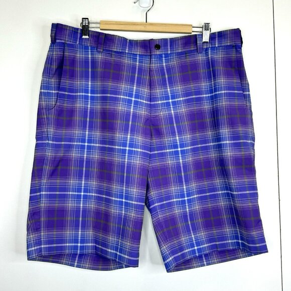 Nike Golf Shorts Mens Size 38 Purple Plaid Dri-Fit Tour Performance 11.5" Inseam - Picture 1 of 8